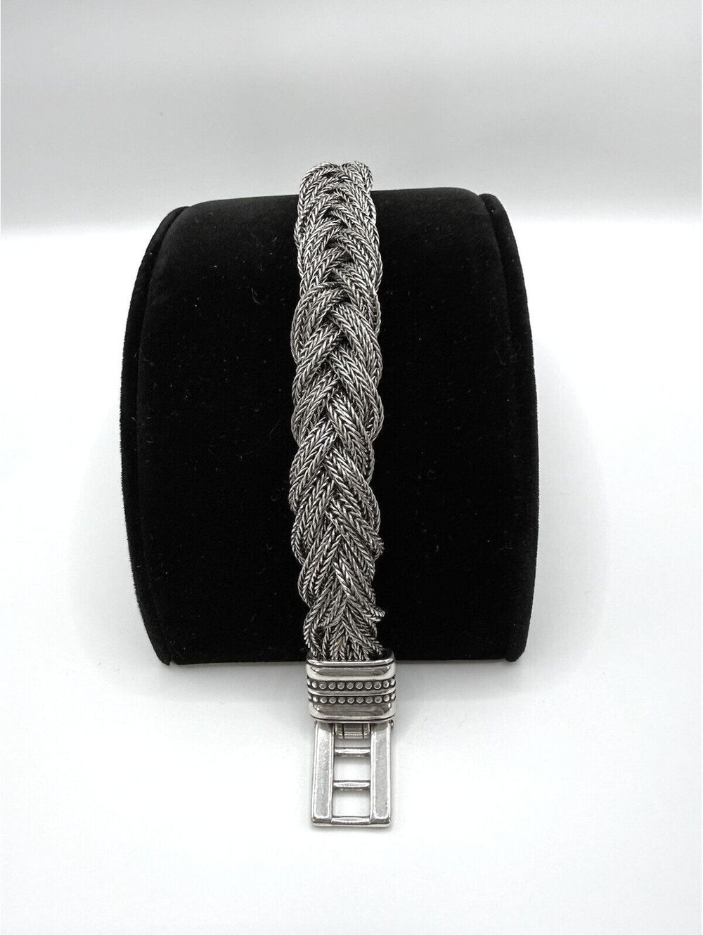 Brighton Silver-Tone Braided Woven Rope Chain Bracelet